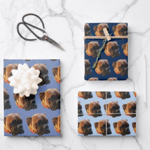 Benutzerdefiniertes Boxer-Dog-Foto Geschenkpapier Set