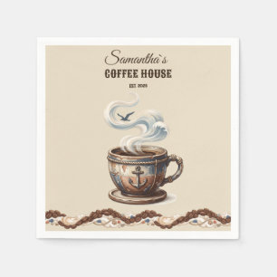 Benutzerdefiniertes Branding für Coastal Cafe Serviette