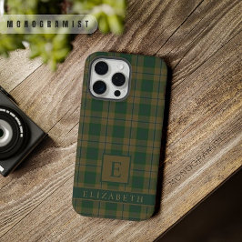 Benutzerdefiniertes Braun Grün Kariertes Muster iPhone 15 Pro Max Hülle