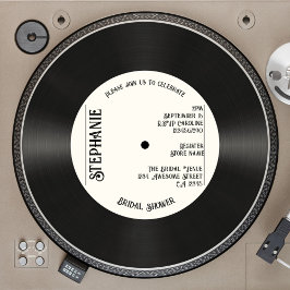 Benutzerdefiniertes Brautparty Retro-Imitate Vinyl Einladung