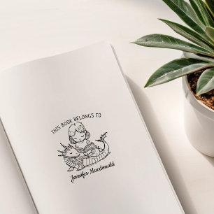 Benutzerdefiniertes Buch-Exlibris für Baby-Drache Gummistempel
