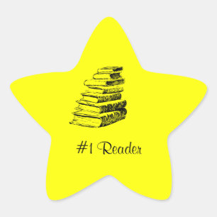 Benutzerdefiniertes Buchzeichen für Reader Gelbes  Stern-Aufkleber