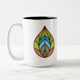 Benutzerdefiniertes Buntglasblatt Eco Zweifarbige Tasse