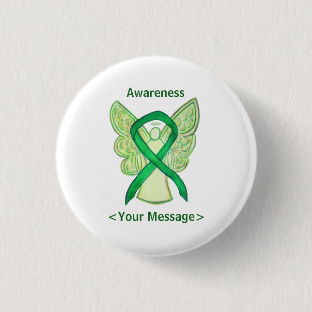Benutzerdefiniertes Button "Green Awareness Ribbon (Vorderseite)