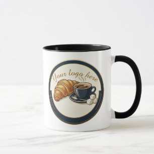 Benutzerdefiniertes Cafe Croissant Logo Tasse