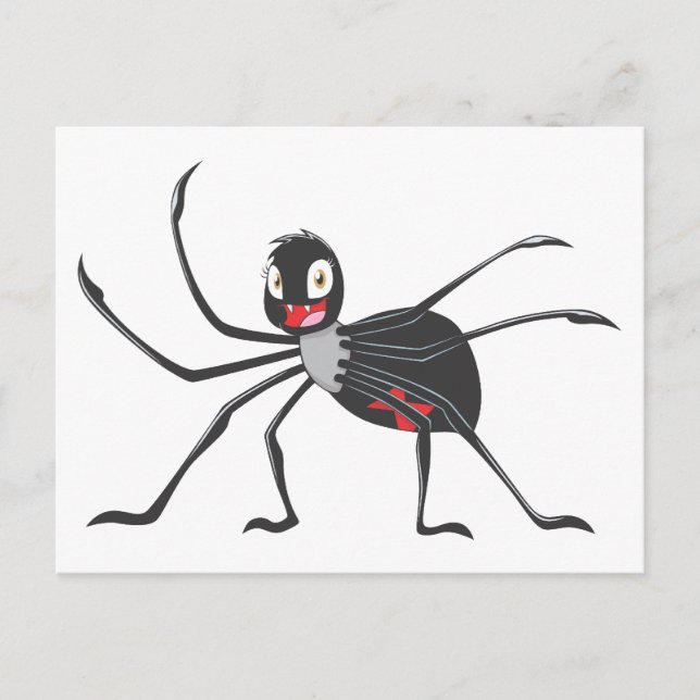 Benutzerdefiniertes Cartoon Black Widow Spider Shi Postkarte (Vorderseite)