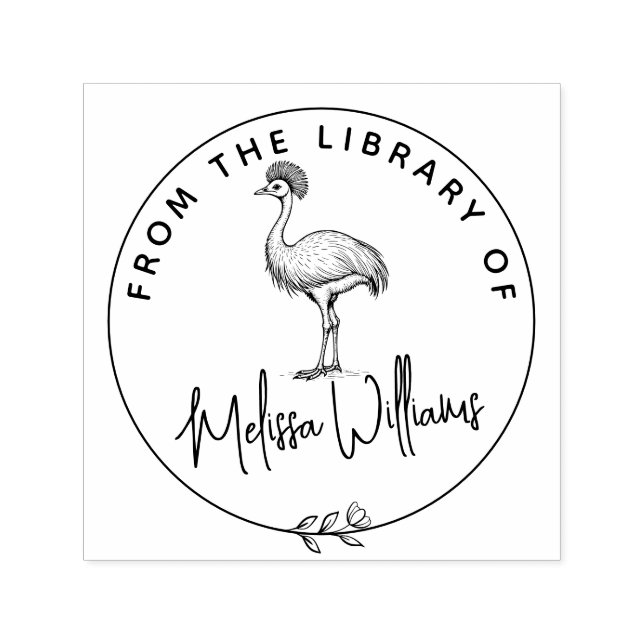 Benutzerdefiniertes Cassowary Ex Libris aus dem Bi Permastempel (Design)