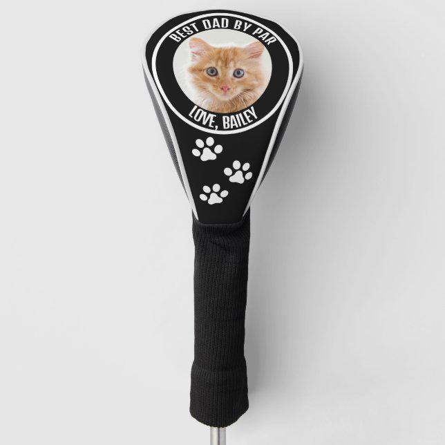 Benutzerdefiniertes Cat Foto Bester Vater Par Schw Golf Headcover (Vorderseite)