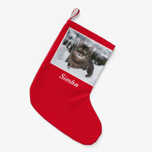 Benutzerdefiniertes Cat-Foto Personalisiert Kleiner Weihnachtsstrumpf