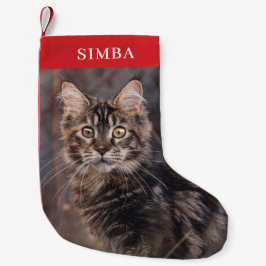 Benutzerdefiniertes Cat Foto Personalisiert Pet Kleiner Weihnachtsstrumpf