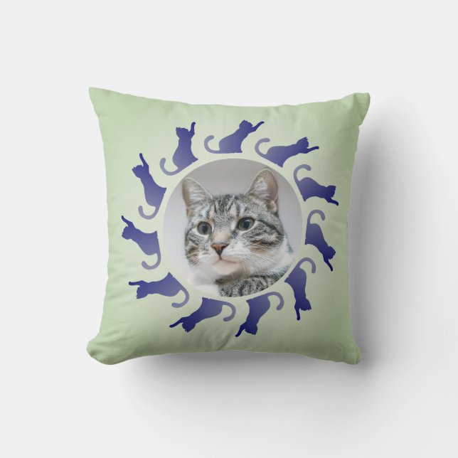 Benutzerdefiniertes Cat Image Throw-Pillow Kissen (Vorderseite)