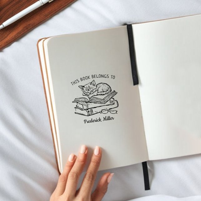 Benutzerdefiniertes Cat Sleeping-Buchzeichen Gummistempel (Von Creator hochgeladen)