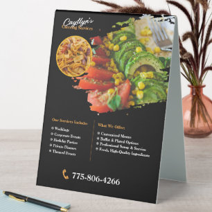 Benutzerdefiniertes Catering-Zeitszeichen Tischaufsteller