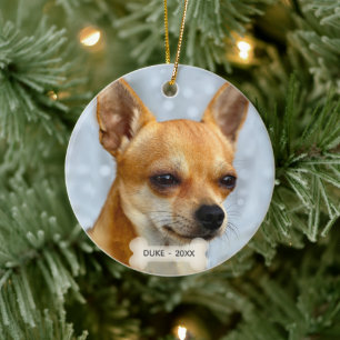 Benutzerdefiniertes Chihuahua-Hundefoto Keramik Ornament
