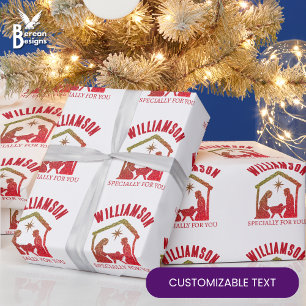 Benutzerdefiniertes christliches Weihnachts-Shirt Geschenkpapier
