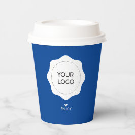 Benutzerdefiniertes Cobalt Blue-Business-Logo Pappbecher