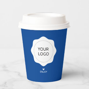 Benutzerdefiniertes Cobalt Blue-Business-Logo Pappbecher