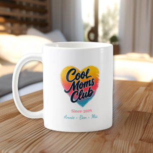 Benutzerdefiniertes "Cool Moms Club" Herz Kaffeetasse