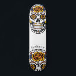 Benutzerdefiniertes Cooles Illustriertes Skateboar Skateboard<br><div class="desc">Cooles illustriertes Skateboard mit Rose,  die mit Ihrem Namen personalisiert sind. Eine kühn ins Gesicht sehnt sich nach Boarding.</div>