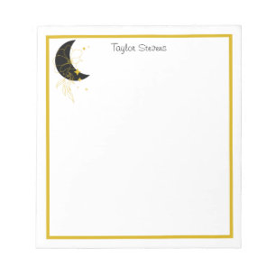 Benutzerdefiniertes Crescent Moon Floral Notepad Notizblock