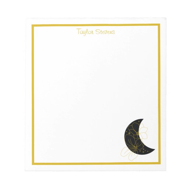 Benutzerdefiniertes Crescent Moon Floral Notepad Notizblock (Vorderseite)