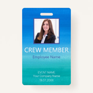 Benutzerdefiniertes Crew Member Event Blue Abzeich Ausweis