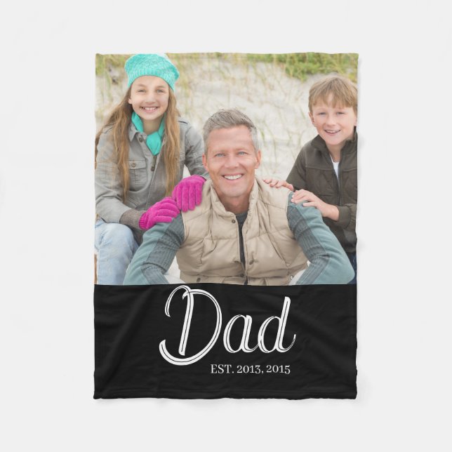 Benutzerdefiniertes Dad-Established-Foto Fleecedecke (Vorderseite)