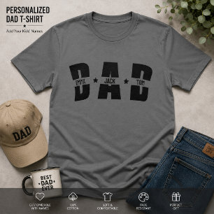 Benutzerdefiniertes Dad-Shirt mit Kindernamen T-Shirt