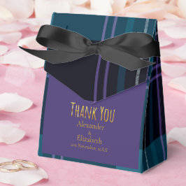 Benutzerdefiniertes Dankeschön Blau Schwarz Karier Geschenkschachtel