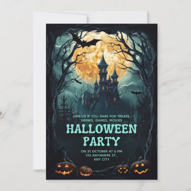 Benutzerdefiniertes Dark Fantasy-Halloween-Party Einladung (Vorderseite)