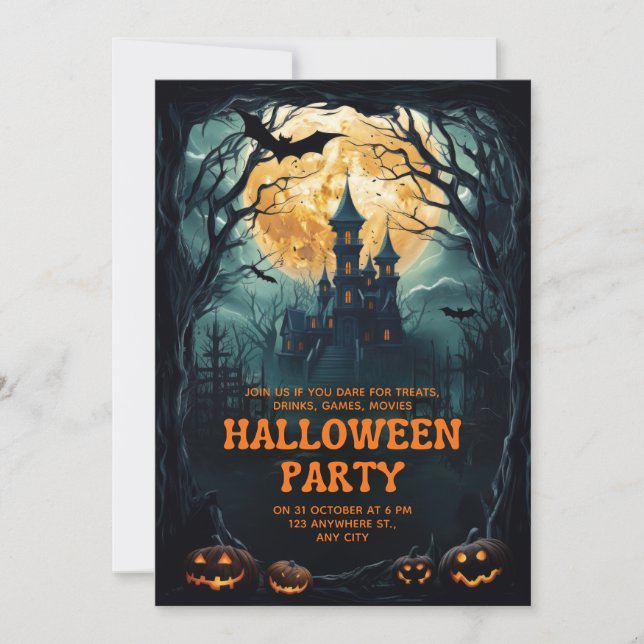 Benutzerdefiniertes Dark Fantasy-Halloween-Party Einladung (Vorderseite)