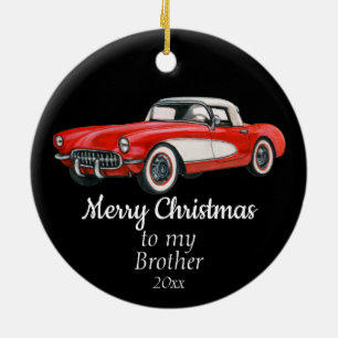 Benutzerdefiniertes datiertes Weihnachten Vintage- Keramik Ornament