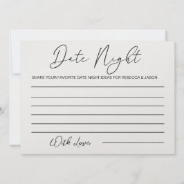 Benutzerdefiniertes Datums Night Ideenkarte Brautp Einladung