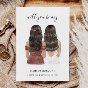 Benutzerdefiniertes Design der Trauzeugin Vorschla Einladung