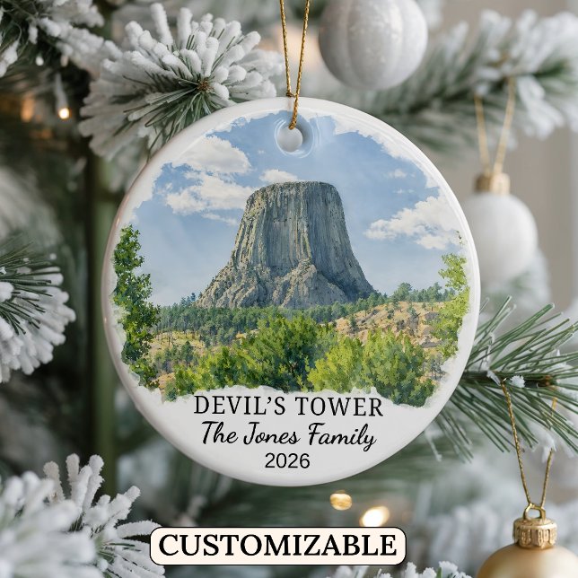 Benutzerdefiniertes Devils-Tower-Nationalmonument, Keramik Ornament (Von Creator hochgeladen)