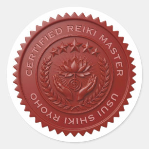 Benutzerdefiniertes DIY 3D rotes Wachsfolie Reiki Runder Aufkleber