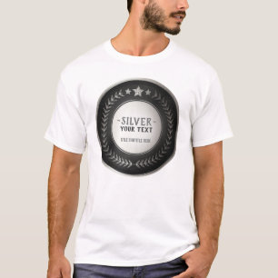 BENUTZERDEFINIERTES DIY-MEDAILLE SILBER Champion E T-Shirt