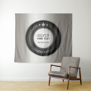BENUTZERDEFINIERTES DIY-MEDAILLE SILBER Champion E Wandteppich