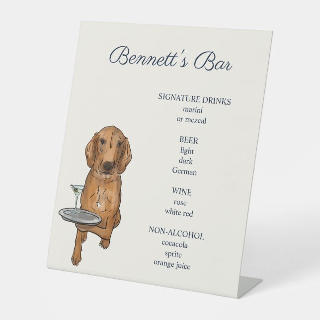 Benutzerdefiniertes Dog-Bar-Pedestzeichen Sockelschild (Vorderseite)