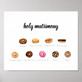 Benutzerdefiniertes Donut-Zeichen für Wasserfarbe Poster