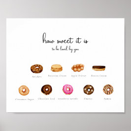 Benutzerdefiniertes Donut-Zeichen für Wasserfarbe Poster