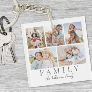 Benutzerdefiniertes doppelseitiges Familienfoto Schlüsselanhänger