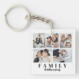Benutzerdefiniertes doppelseitiges Familienfoto Schlüsselanhänger