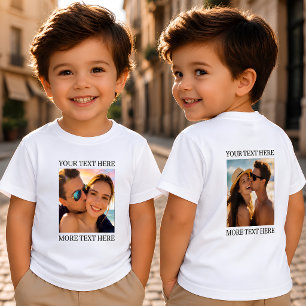 Benutzerdefiniertes doppelseitiges Foto und Text Kleinkind T-shirt