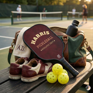 Benutzerdefiniertes Dunkelrot Akademisch Personali Pickleball Schläger