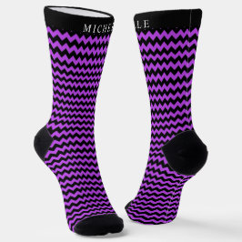 Benutzerdefiniertes Dunkles Tiefes Lila Schwarzes Socken