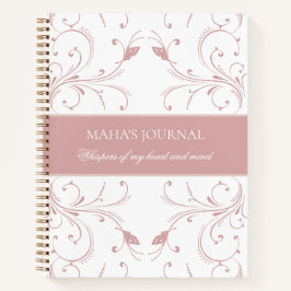 Benutzerdefiniertes Dusty Rose Botanisches Schmett Notizbuch