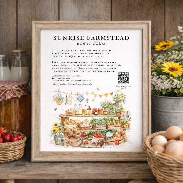 Benutzerdefiniertes Ehrensystemschild für Bauernho Poster (Von Creator hochgeladen)