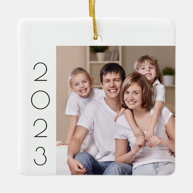 Benutzerdefiniertes, einfaches 2-Foto-Foto mit 2 S Keramikornament (Vorderseite)