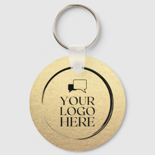 Benutzerdefiniertes einfaches Clean Gold Business  Schlüsselanhänger